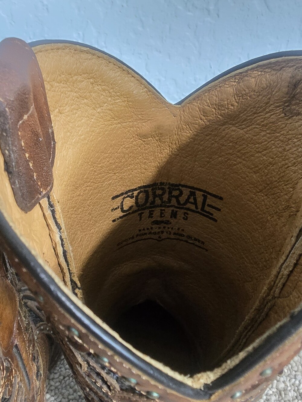 Corral Glitter Inlay Boot Teen 3 Women 5 - Picture 5 of 8